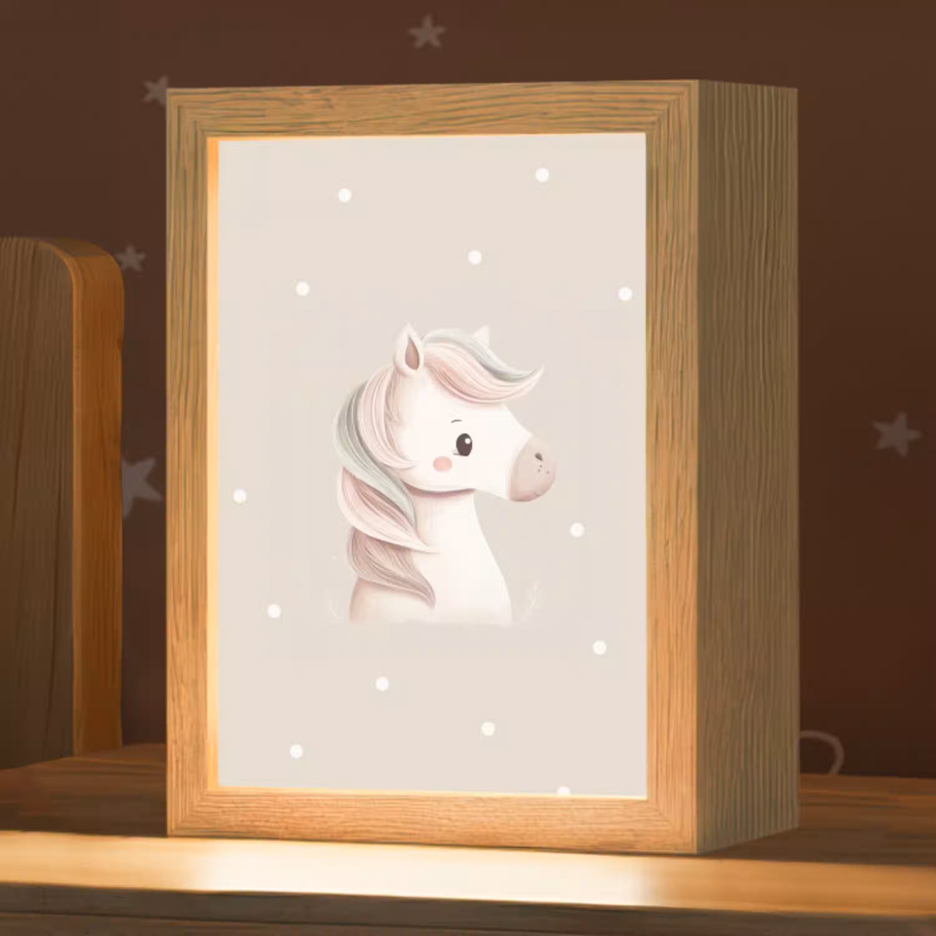 Pony  - Minimalistisch - Pastel - Stippen Light Box met kabel klein -zzz_3d_website