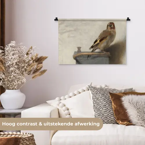 Het puttertje - Carel Fabritius Wandkleed katoen klein -sfeer1