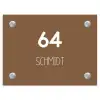 Bruin - Modern Naambord Rechthoek middel -3d