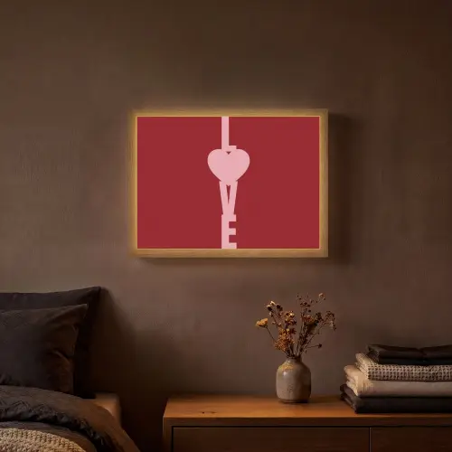 Love - Hart - Rood Light Box met batterij (Wandlamp) middel -sfeer4