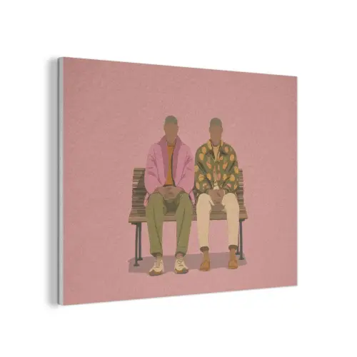 Illustratie - Bankje - Personen - Minimalistisch PET vilt klein -3d