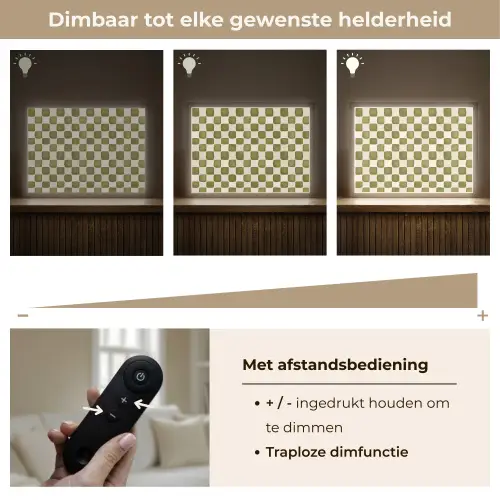 Schaak - Patroon - Groen Light Box met batterij (Wandlamp) middel 907 -USP_dimbaarNL