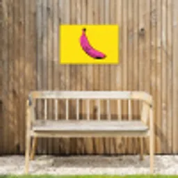 Banaan - Grafisch - Geel Tuinposter op houten frame 2 cm dik klein -sfeer4