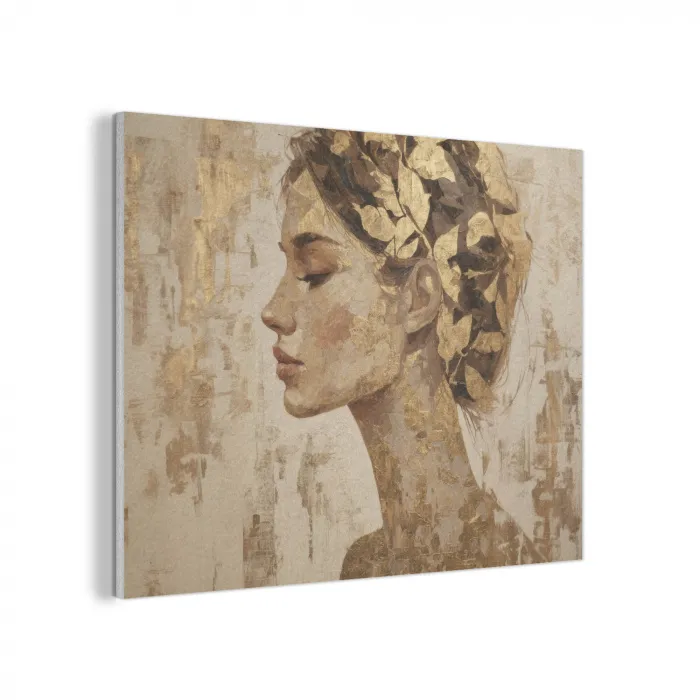 Vrouw - Goud - Abstract - Textuur PET vilt klein -3d