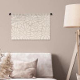 Bloemen - Print - Beige - Bruin - Minimalistisch Wandkleed katoen klein -sfeer4