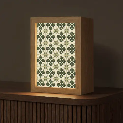 Patroon - Tegel - Groen Light Box met kabel (Tafellamp) klein 925 -z3d_website