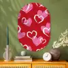 Patroon - Hartjes - Roze - Valentijn Wandcirkel Ovaal Glas middel -sfeer2