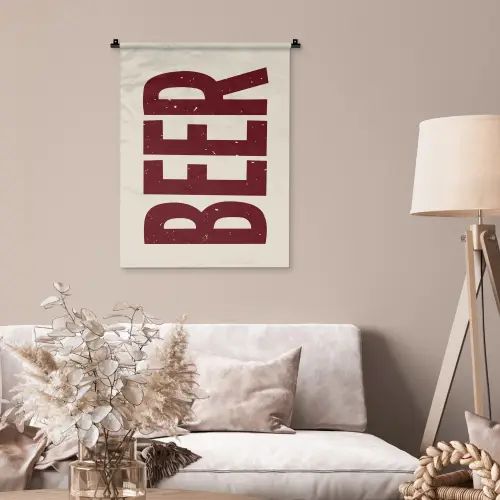 Japandi - Beer - Red - Retro Wandkleed katoen klein -sfeer4