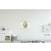 Lijst - Bloemen - Lichtblauw - Illustratie textielposter latten blank klein -kinderkamer