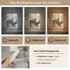 Kunst - Goud - Zilver - Abstract Light Box met kabel (Tafellamp) klein -USP_lichtkleurNL