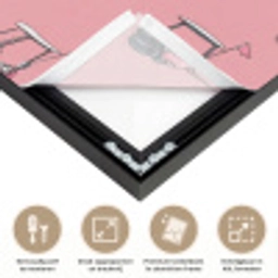 Golfkar - Retro - Roze Textielframe zwart klein 947 -USP_feed_closeupNL