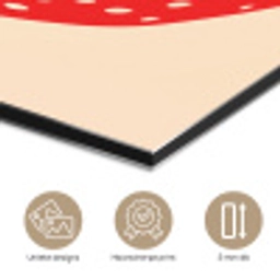 Aardbei - Rood - Modern - Boho aluminium wit klein -closeup_NL