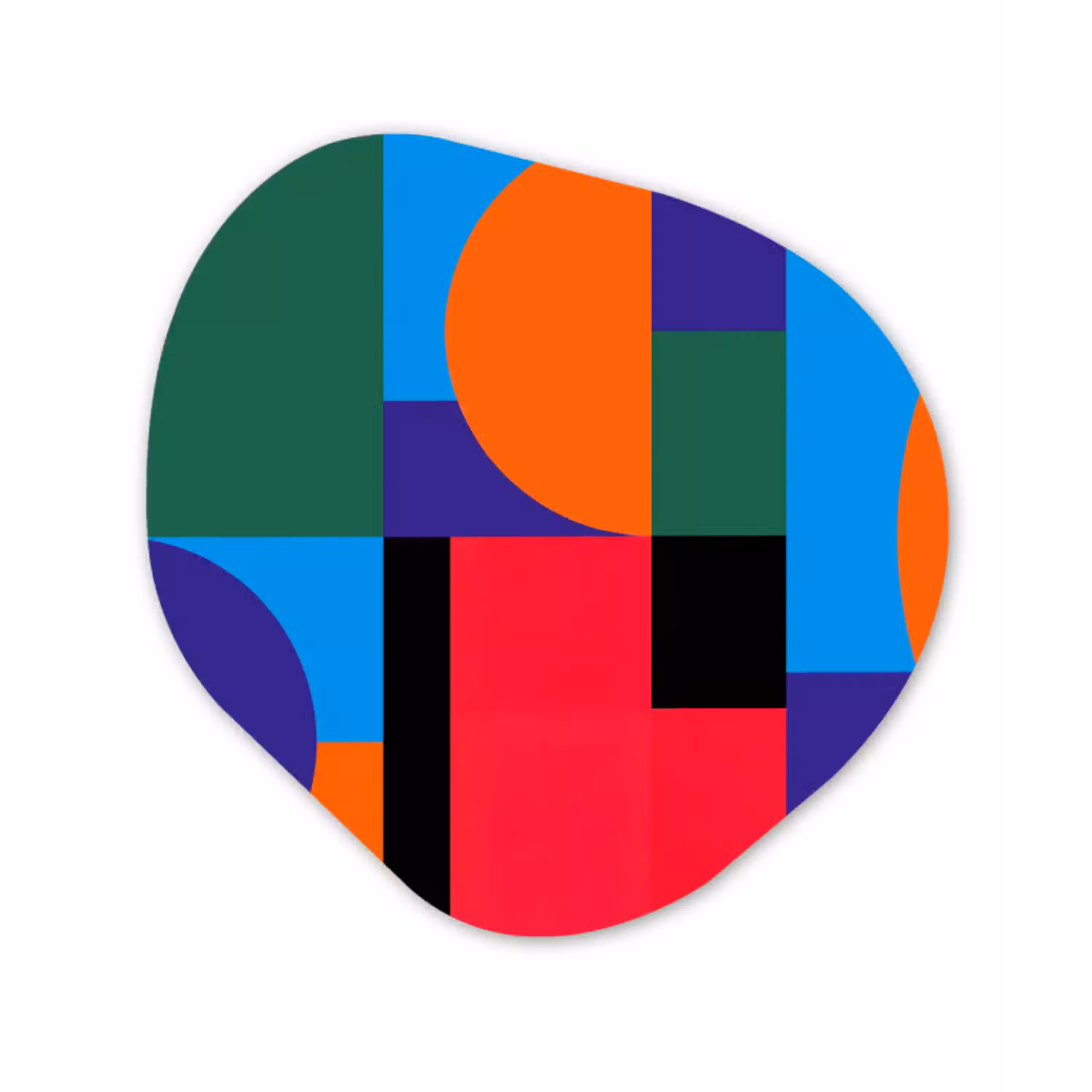 Geometrisch - Abstract - Vormen - Kleurrijk - Modern Wandcirkel Organisch Plexiglas middel -3d