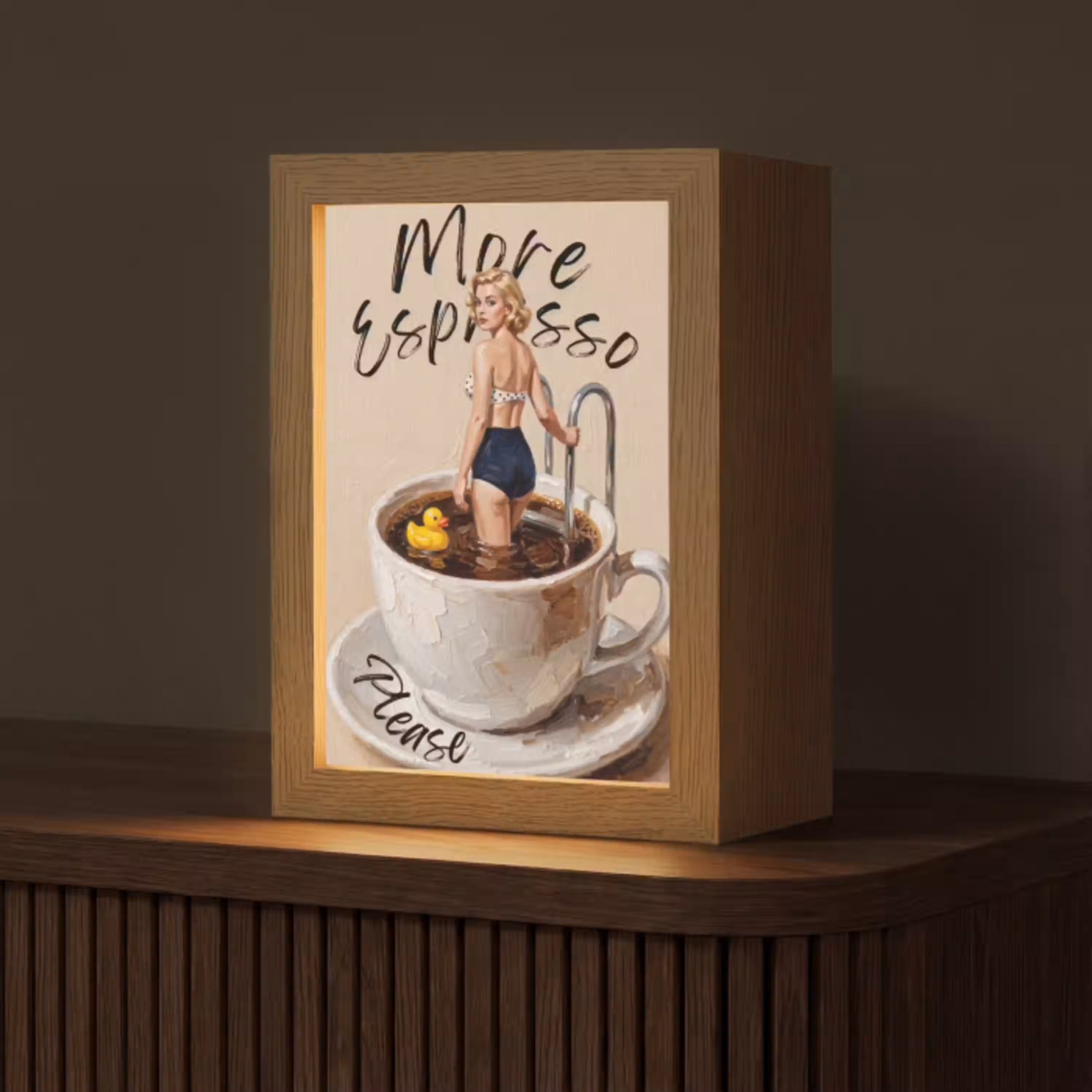 More espresso - Koffie - Eend Light Box met kabel (Tafellamp) klein -z3d_website