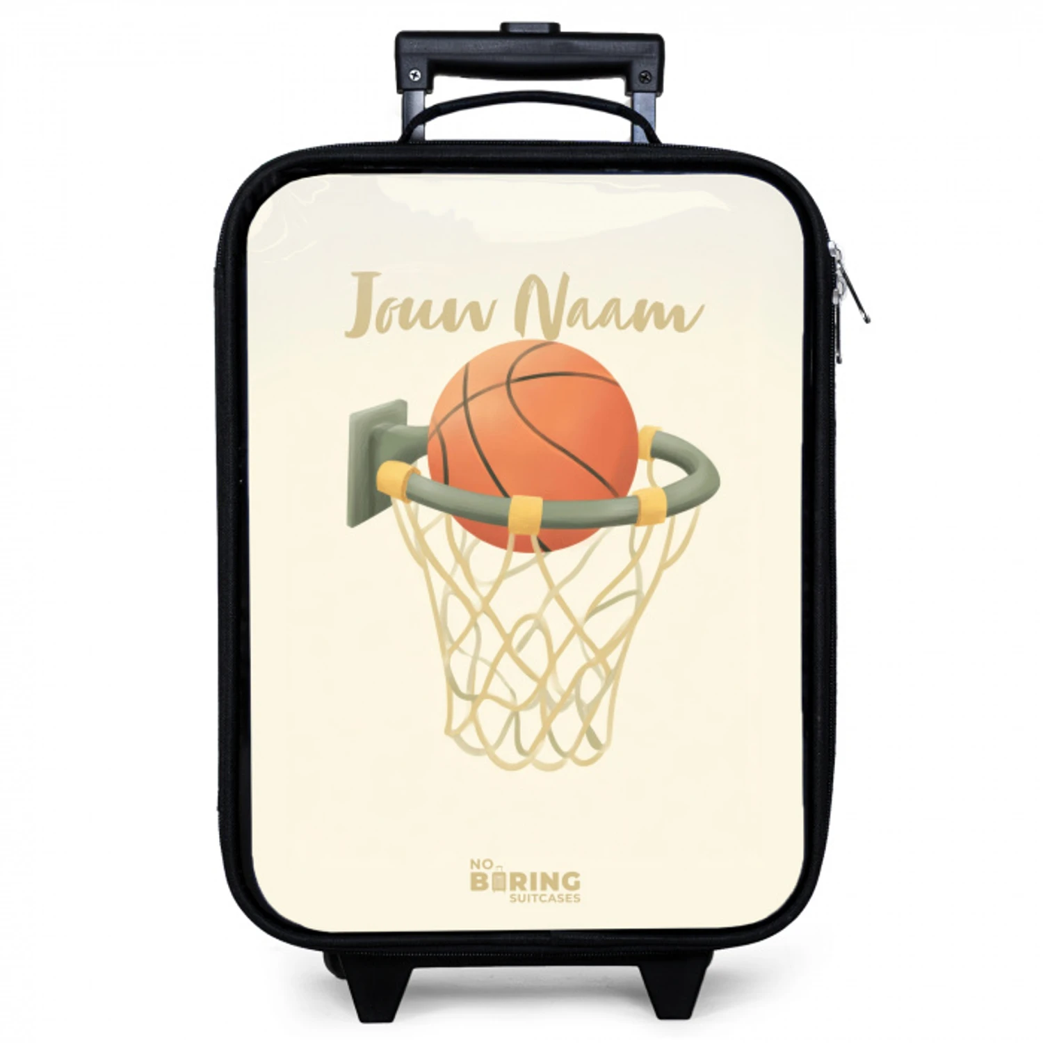 Basketbal in neutrale kleuren Kinderkoffer - Zwart klein -zzz_website3d