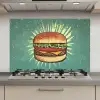 Hamburger - Illustratie - Sla - Kaas keuken achterwand spatscherm klein -3d_website