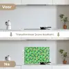 Peren - Groen - Roze keuken achterwand spatscherm klein 900 -voor_na_NL