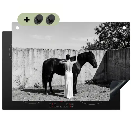 Vrouw - Paard - Artistiek Inductie beschemer met haakjes klein -3d