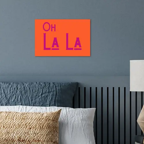Oh la la - Oranje - Roze - Scheeflettertype poster papier klein -sfeer2