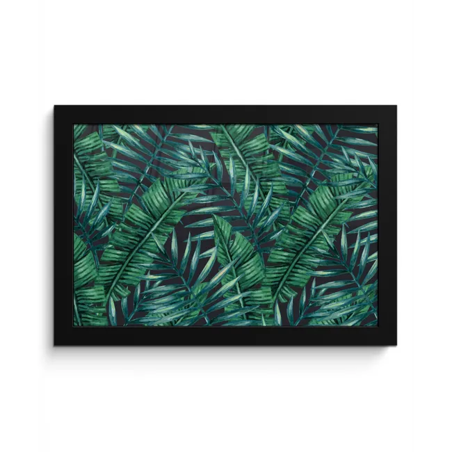 Bladeren - Tropisch - Jungle -  Natuur fotolijst zwart zonder passe partout klein -3d