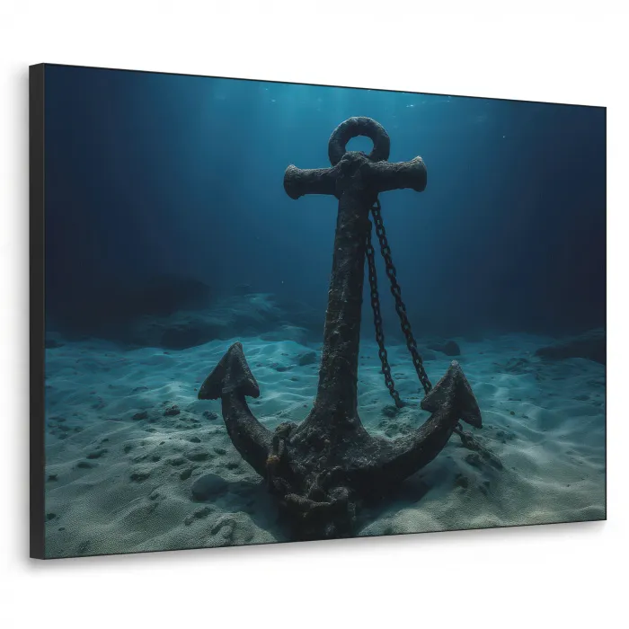 Anker - Ijzer - Zeebodem - Zand Textielframe - compleet frame klein -3d
