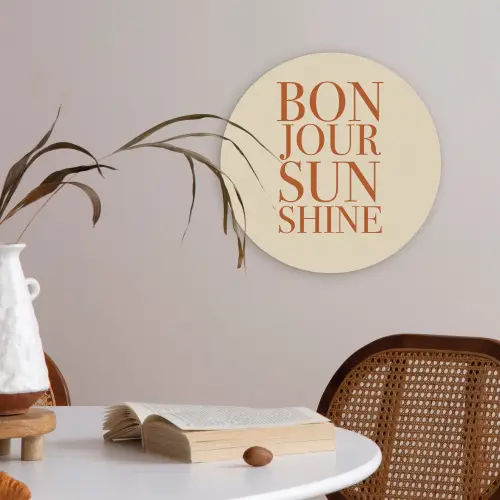 Oranje - Quote - Sun Akoestische PET Vilt - Rond klein -sfeer3