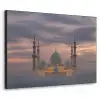 Zonsondergang - Moskee - Wolken - Islamitisch Textielframe zwart klein -3d