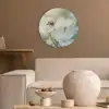Lieveheersbeestje - Bloemen - Wit Akoestische PET Vilt - Rond klein -sfeer1