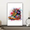 Schoenen - Graffiti - Wit - Kleuren canvas 2cm klein -sfeer6