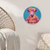 Koe - Bloemenkrans - Oorhangers - Kimono Akoestische PET Vilt - Rond klein -sfeer4