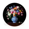 Rozen - Bloemen - Vaas - Boeket Wandcirkel aluminium klein -3d