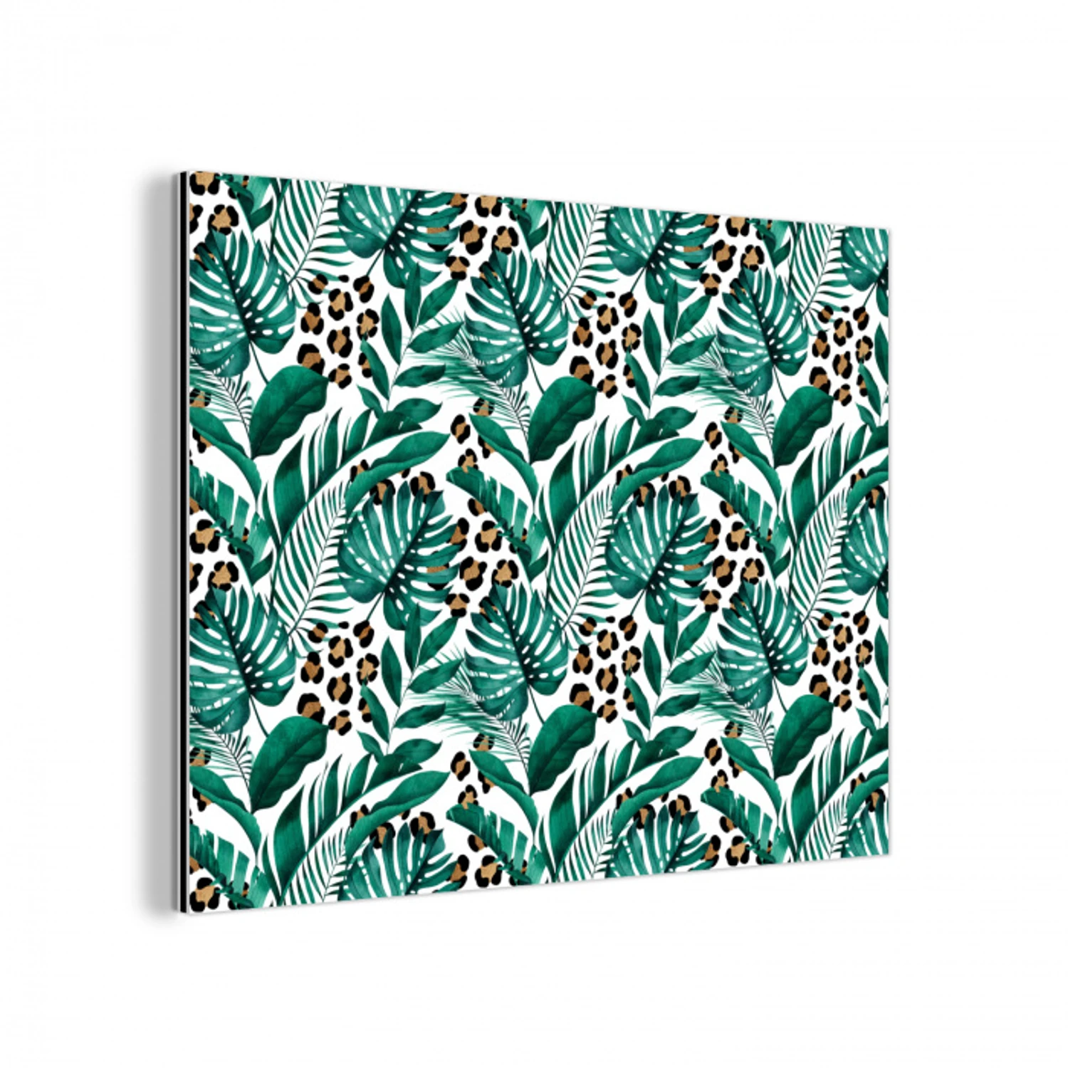 Panterprint - Bladeren - Jungle aluminium wit klein -3d