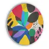 Vormen - Stippen - Kleurrijk Akoestische PET Vilt - Rond klein -3d