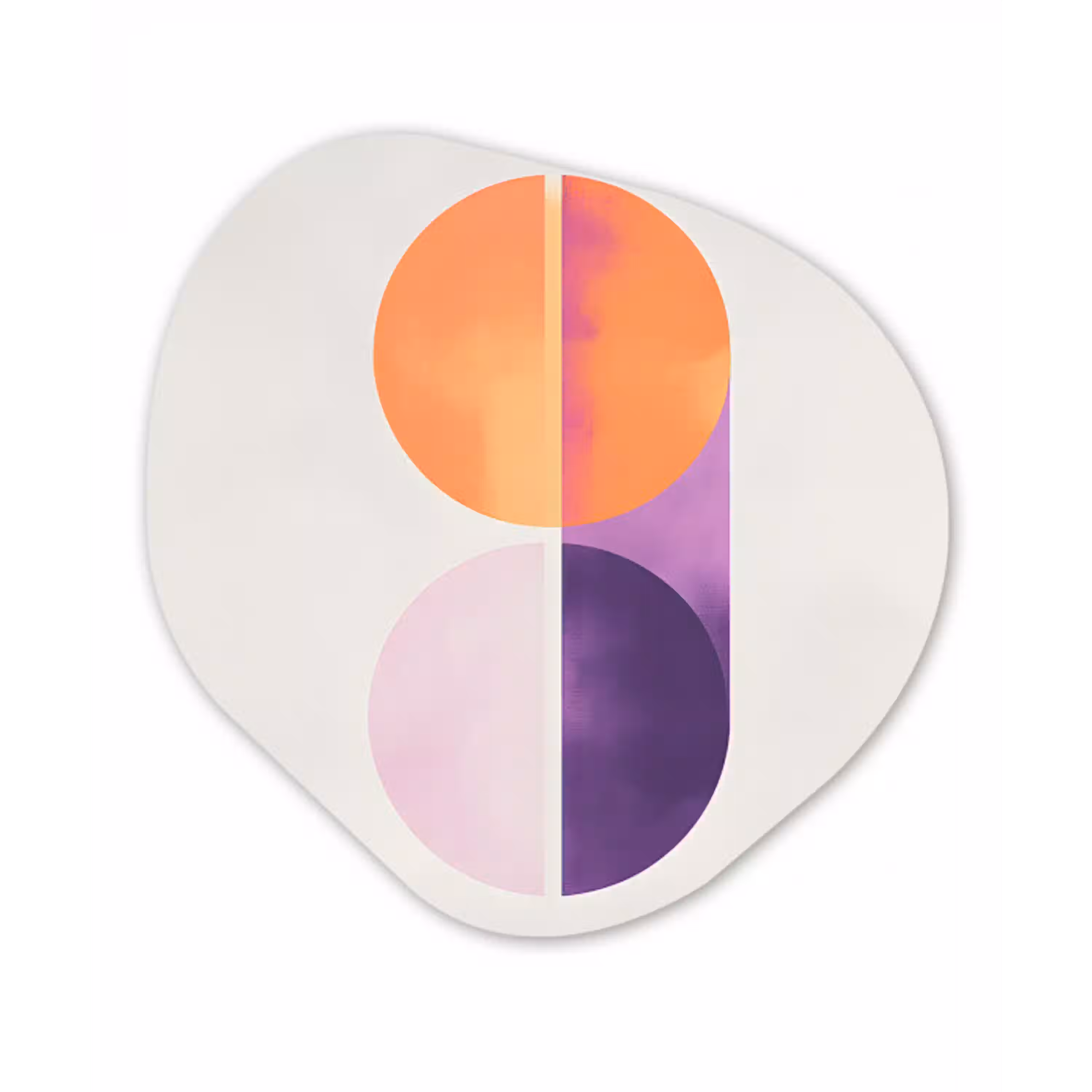 Cirkels - Abstract - Paars Wandcirkel Organisch Plexiglas middel -3d