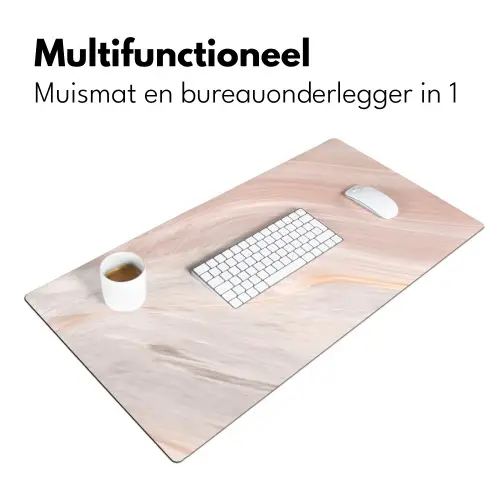 Marmer - Patroon - Pastel - Abstract - Marmerlook - Luxe Muismat XXL klein -sfeer4