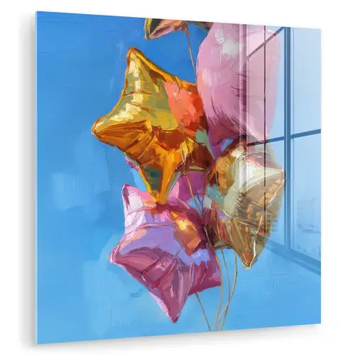 Ballonnen - Goud - Stervorm - Roze plexiglas 5mm klein -zzzproduct_nieuw