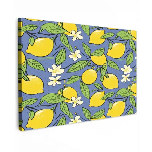 Patroon - Citroen - Illustratie Tuinposter op houten frame 2 cm dik klein 845 -3d
