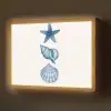 Zeester - Schelpen - Blauw Light Box met batterij (Wandlamp) middel -z3d_website