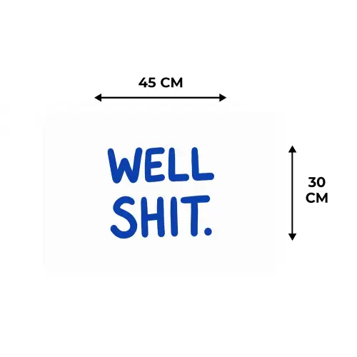 Blauw - Quote - Wit Placemat vinyl groot -specs