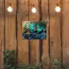 Veren - Pauwveren - Pauw - Blauw - Kunst tuinposter los doek klein -sfeer1