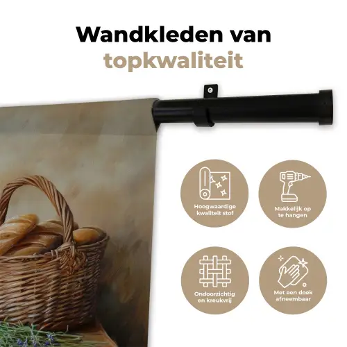 Lavendel - Brood - Stilleven Wandkleed katoen klein -sfeer2