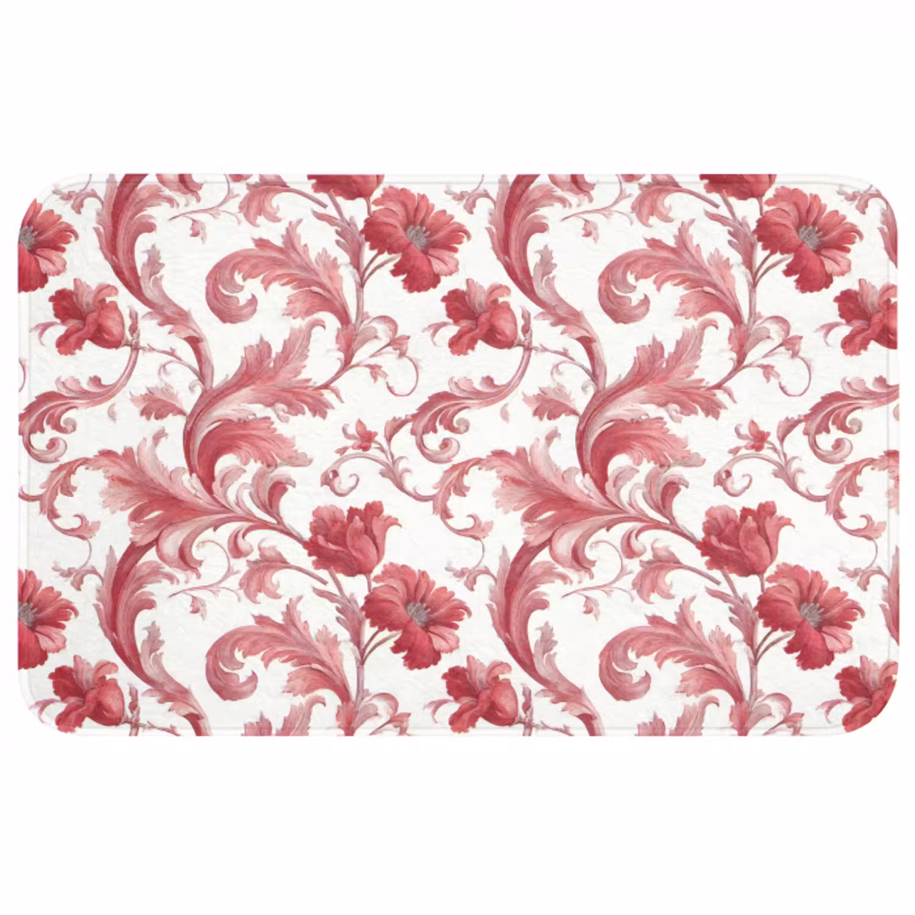 Barok - Patroon - Rood Badmat middel 997 -3d