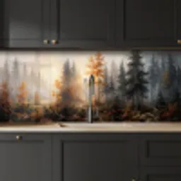 Bospad - Herfstbladeren - Natuur - Schilderachtig - Oranje keuken achterwand 2 middel -sfeer1