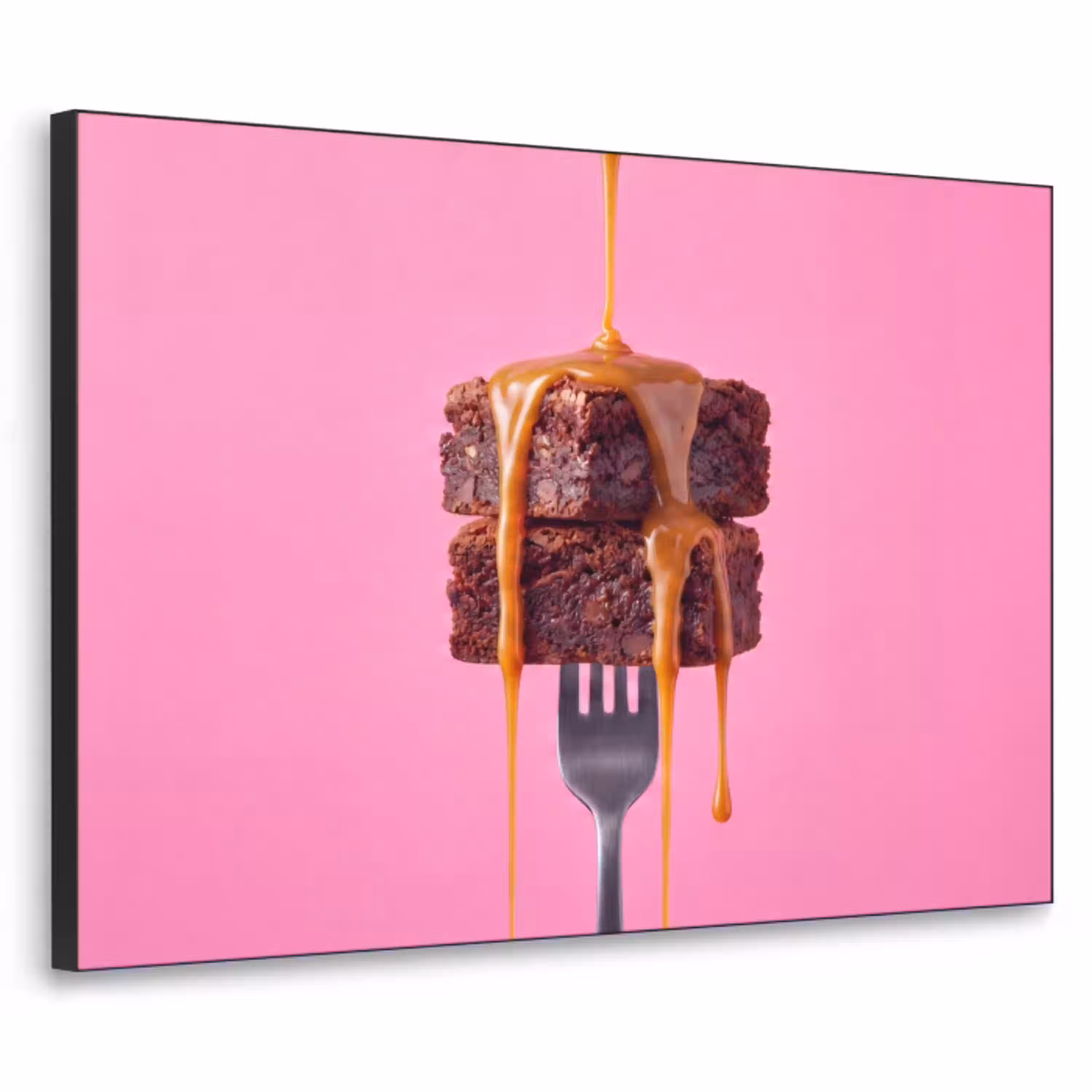 Brownie - Karamel - Eten Textielframe zwart klein -3d