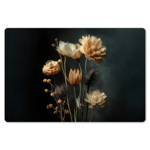 Boeket - Bloemen - Licht - Zwart Placemat vinyl groot -zzsfeer1_Kitchenyeah-website