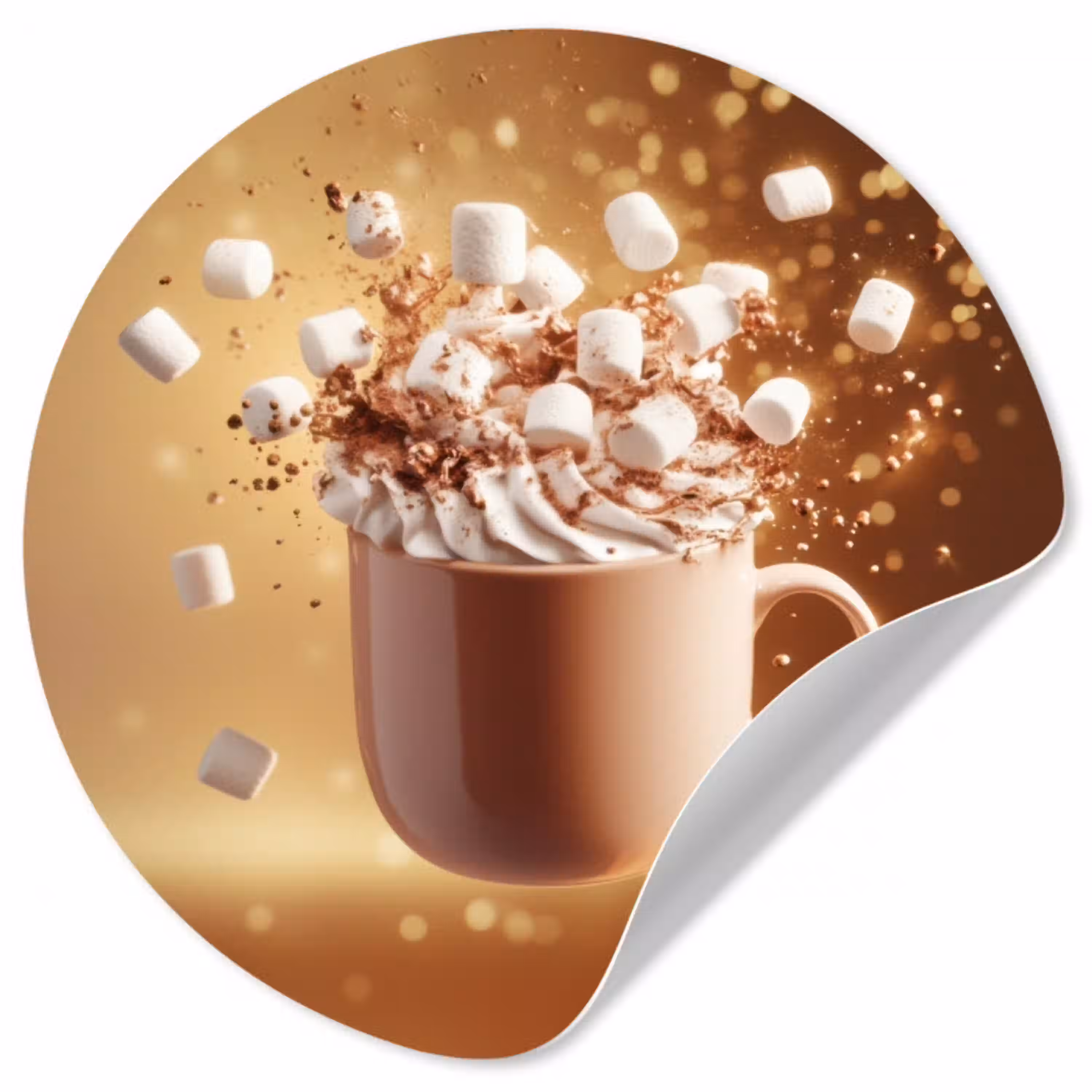 Chocomelk - Drinken - Warm - Bruin Wandcirkel behangsticker klein -3d