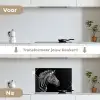 Zebra - Zwart - Wit - Portret - Dieren keuken achterwand spatscherm klein -voor_na_NL