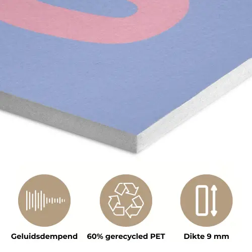 Ciao - Roze - Blauw - Golvend PET vilt klein -closeup_NL
