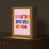 You're doing great - Roze - Kleurrijk Light Box met kabel (Tafellamp) klein -z3d_website
