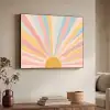 Illustratie - Zon - Pastelkleuren Textielframe zwart klein -sfeer3